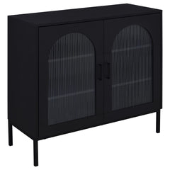 Orleans Furniture - Coaster - Jess 2-door Arched Fluted Glass Accent Cabinet Black - 950420