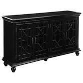 Orleans Furniture - Coaster - Kovu 4-door Wood Lattice Storage Accent Cabinet Black - 950639