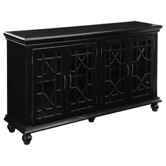 Orleans Furniture - Coaster - Kovu 4-door Wood Lattice Storage Accent Cabinet Black - 950639
