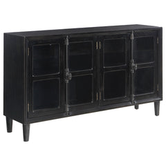 Orleans Furniture - Coaster - Sylvia 4-door Wood Lattice Accent Storage Cabinet Black - 950780