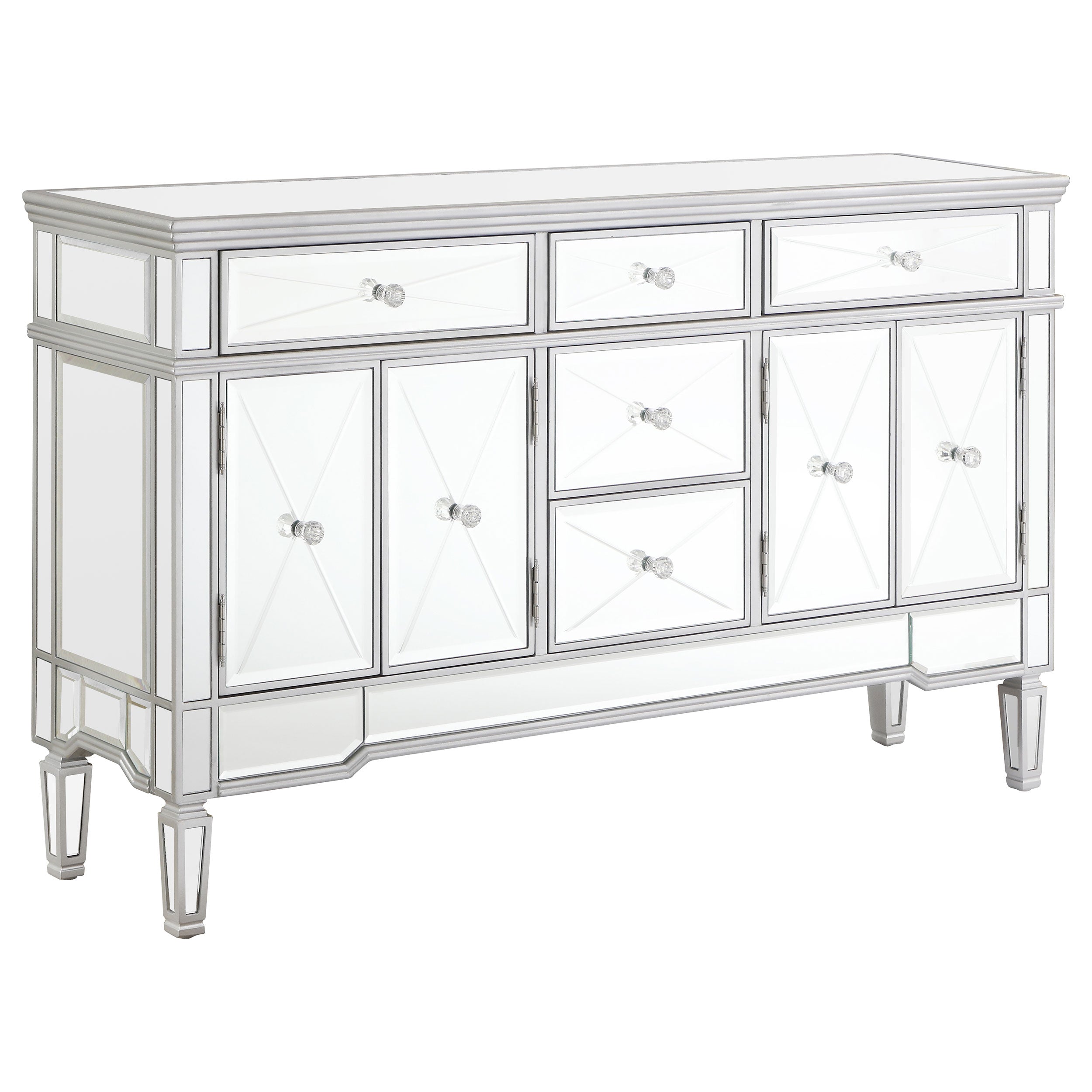 Orleans Furniture - Coaster - Duchess 5-drawer Mirrored Storage Accent Cabinet Silver - 950849