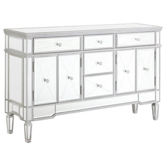 Orleans Furniture - Coaster - Duchess 5-drawer Mirrored Storage Accent Cabinet Silver - 950849