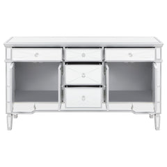 Duchess 5-drawer Mirrored Storage Accent Cabinet Silver