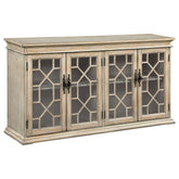 Orleans Furniture - Coaster - Kiara 4-door Wood Lattice Storage Accent Cabinet Light Honey - 950858