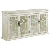 Orleans Furniture - Coaster - Kiara 4-door Wood Lattice Storage Accent Cabinet White - 950859