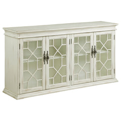 Orleans Furniture - Coaster - Kiara 4-door Wood Lattice Storage Accent Cabinet White - 950859