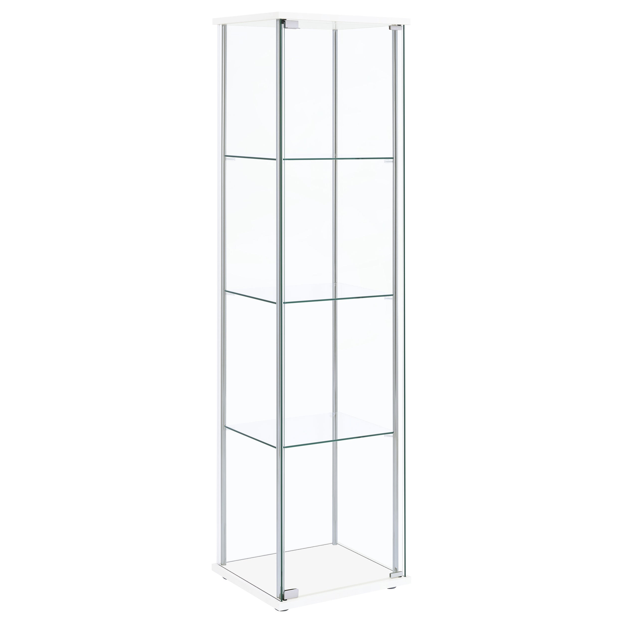 Orleans Furniture - Coaster - Bellatrix 4-shelf Clear Glass Curio Cabinet White - 951072