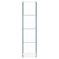 Bellatrix 4-shelf Clear Glass Curio Cabinet White