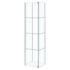 Bellatrix 4-shelf Clear Glass Curio Cabinet White