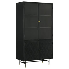 Orleans Furniture - Coaster - Santiago 4-door Metal Tall Storage Cabinet Matte Black - 951134