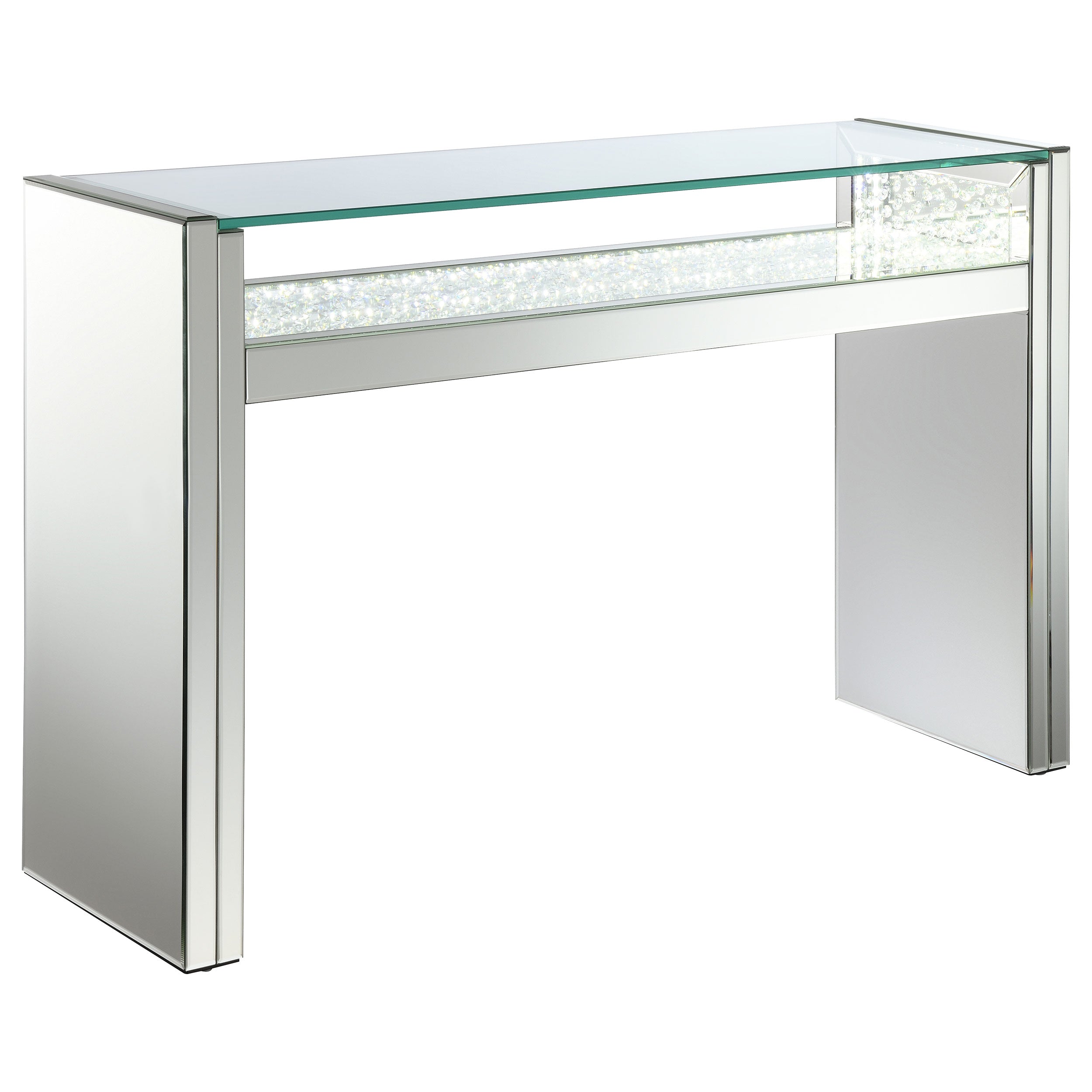 Orleans Furniture - Coaster - Edna Mirrored Console Table LED Lighting Silver - 951766