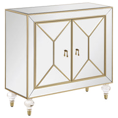 Orleans Furniture - Coaster - Lupin 2-door Mirrored Storage Accent Cabinet Champagne - 951854