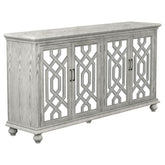 Orleans Furniture - Coaster - Melanie 4-door Wood Trellis Accent Cabinet Distressed White - 952845