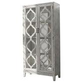 Orleans Furniture - Coaster - Mckellen 2-door Wood Trellis Tall Cabinet Distressed White - 953375