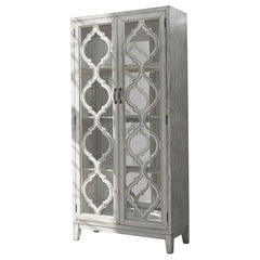 Orleans Furniture - Coaster - Mckellen 2-door Wood Trellis Tall Cabinet Distressed White - 953375