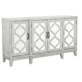 Orleans Furniture - Coaster - Mckellen 4-door Wood Trellis Accent Cabinet Distressed White - 953376