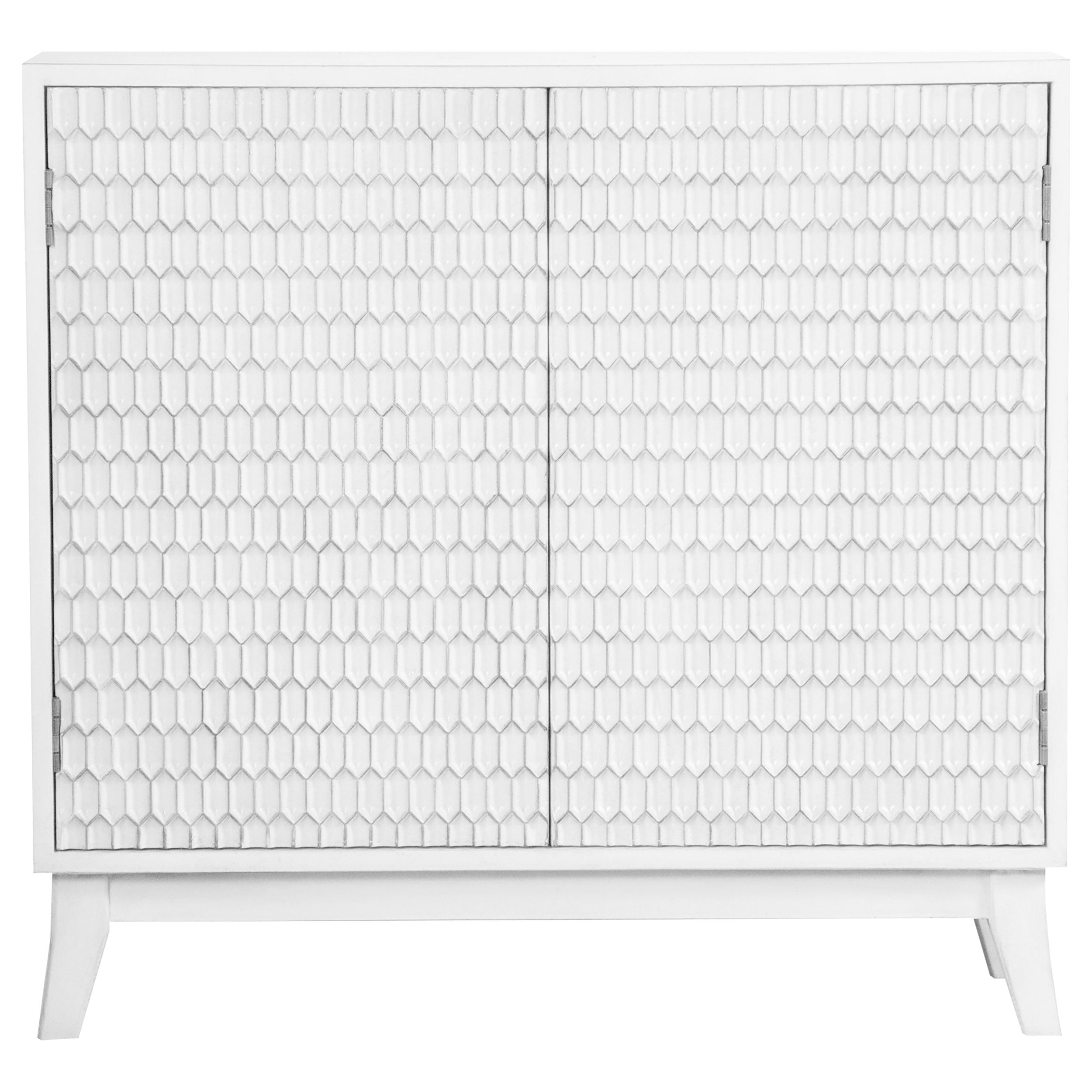 Orleans Furniture - Coaster - Gambon 2-door Wood Honeycomb Pattern Accent Cabinet White - 953401
