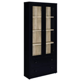 Orleans Furniture - Coaster - Hawthorne 4-shelf Glass Door Cabinet with Drawers Black - 953478
