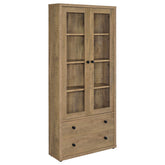 Orleans Furniture - Coaster - Hawthorne 4-shelf Glass Door Tall Cabinet with Drawers Mango - 953479