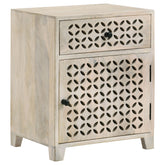 Orleans Furniture - Coaster - August 1-drawer Trellis Pattern Storage Cabinet White Washed - 953569