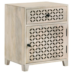 Orleans Furniture - Coaster - August 1-drawer Trellis Pattern Storage Cabinet White Washed - 953569