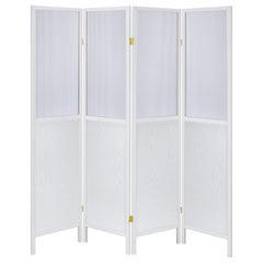 Mattison 4-Panel Room Divider Folding Shoji Screen White