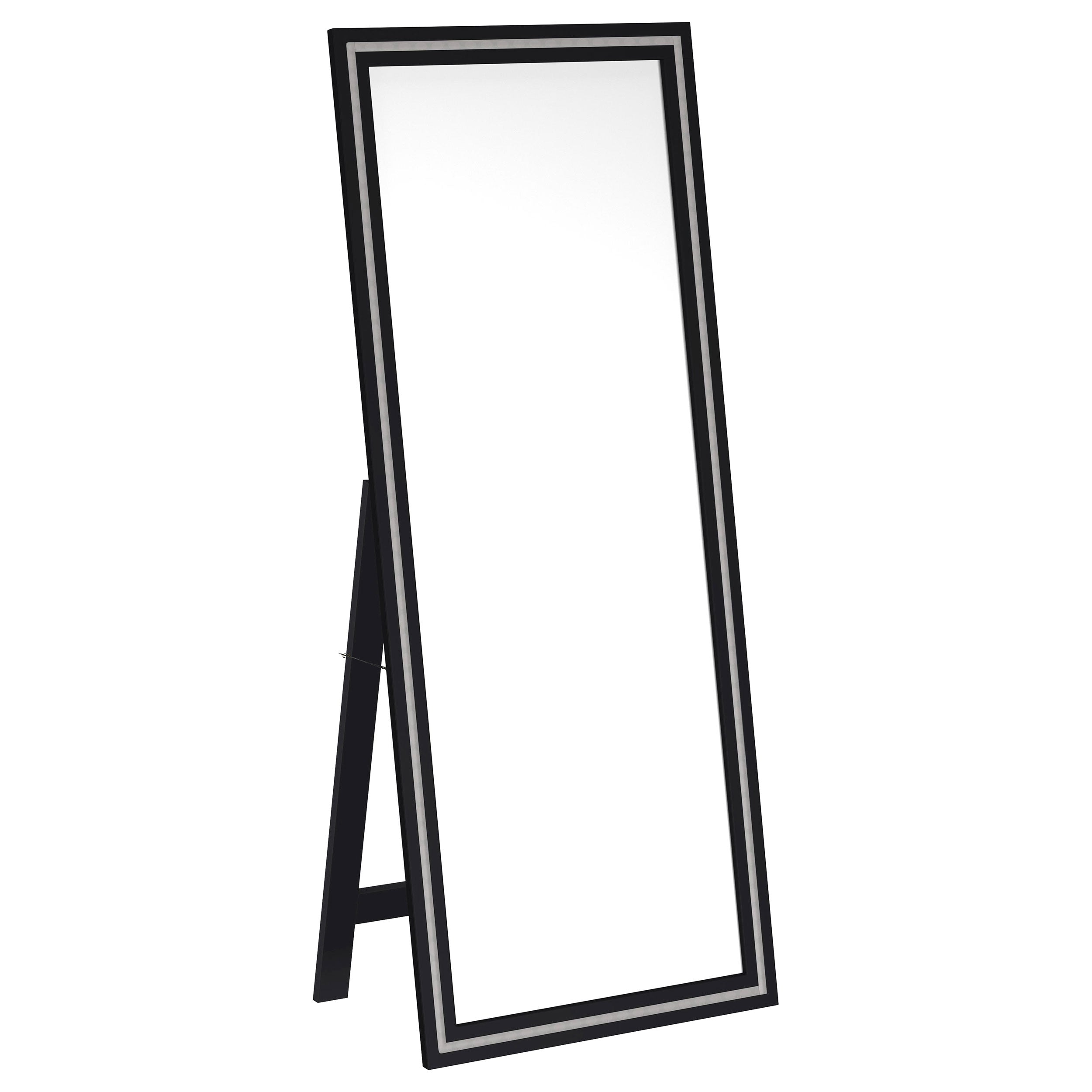 Orleans Furniture - Coaster - Windrose 28 x 67 Inch Tempered LED Standing Mirror Black - 960962