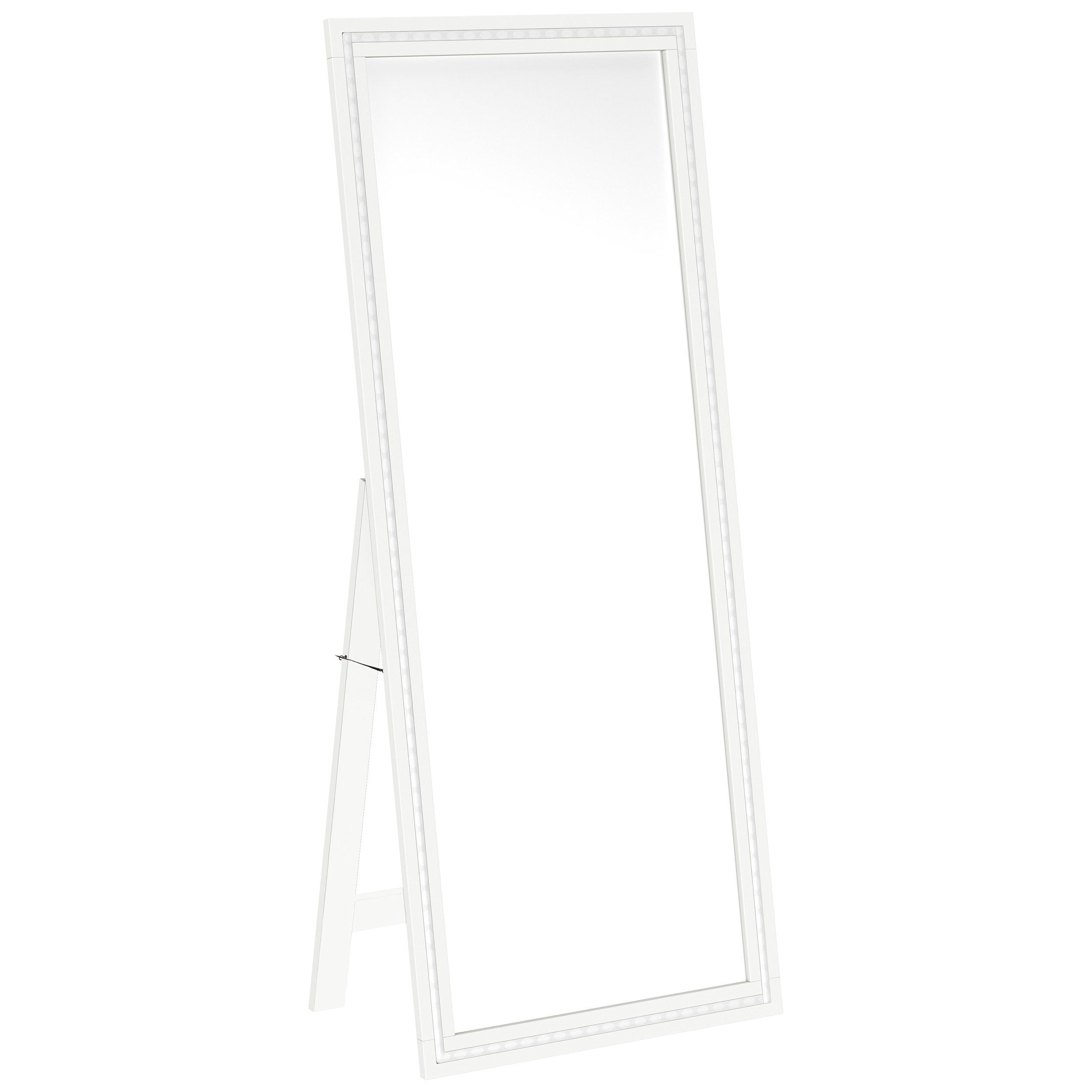 Orleans Furniture - Coaster - Windrose 28 x 67 Inch Tempered LED Standing Mirror White - 960963