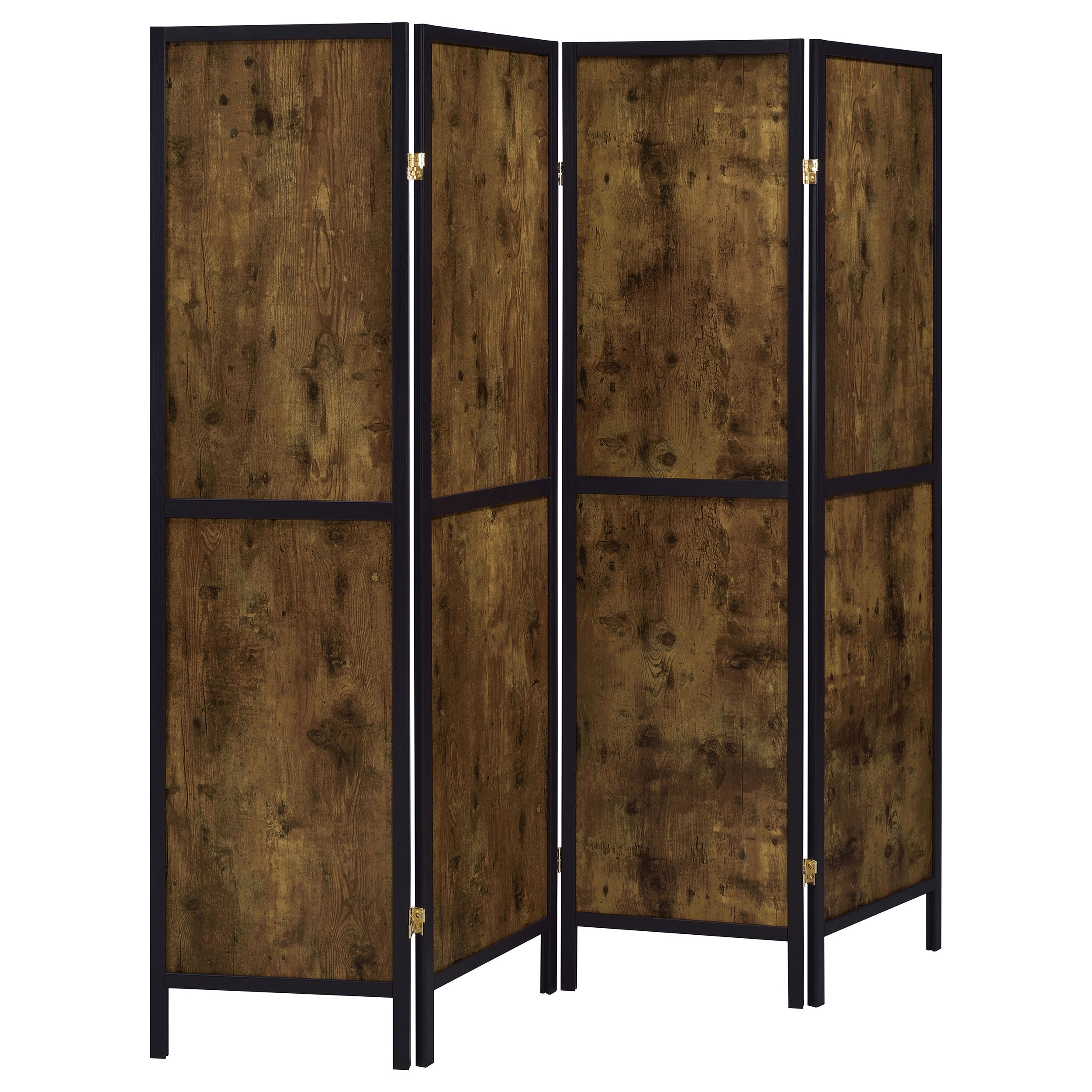 Orleans Furniture - Coaster - Deepika 4-Panel Room Divider Folding Screen Rustic Nutmeg - 961413
