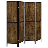 Orleans Furniture - Coaster - Deepika 4-Panel Room Divider Folding Screen Rustic Nutmeg - 961413
