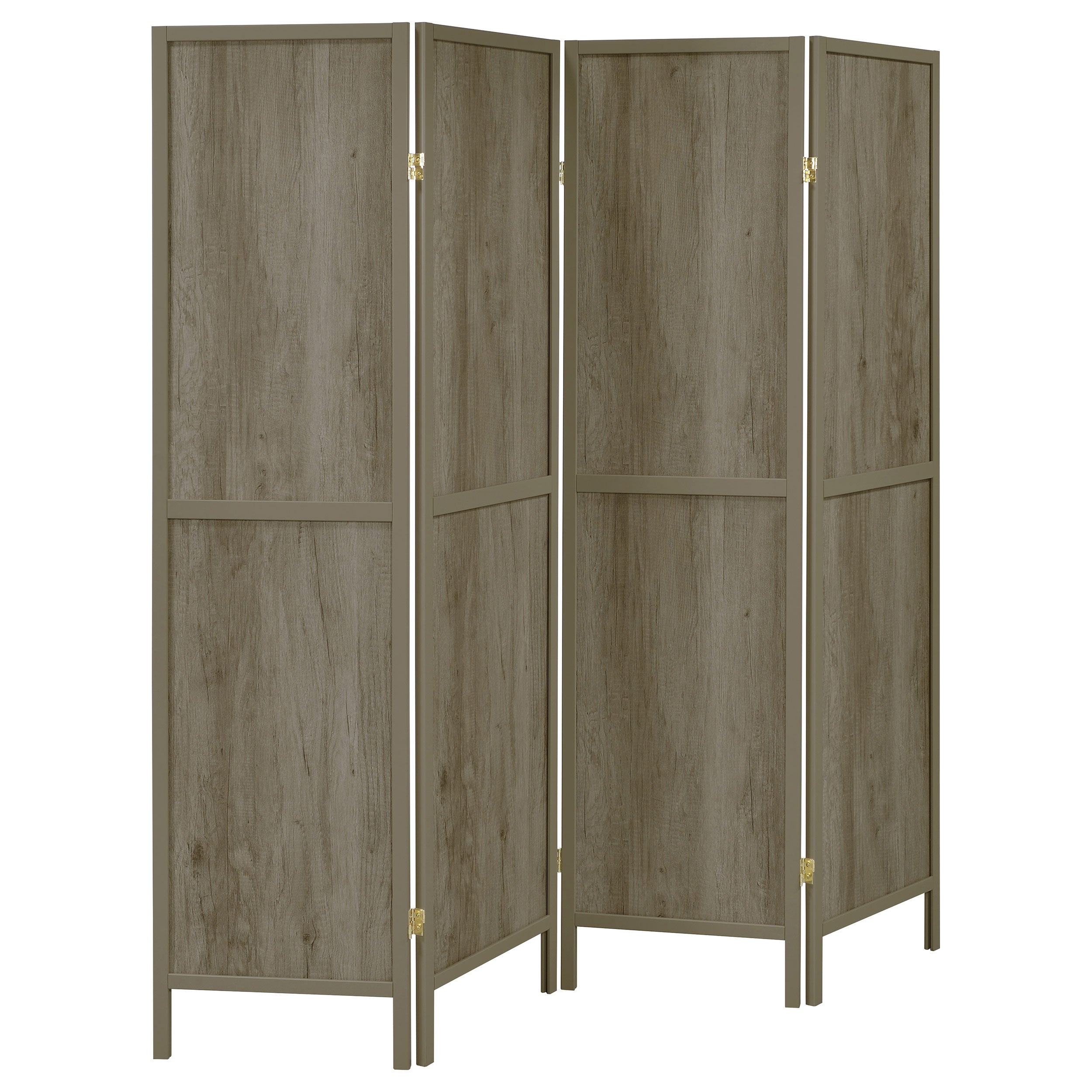 Orleans Furniture - Coaster - Deepika 4-Panel Room Divider Folding Screen Grey Driftwood - 961415