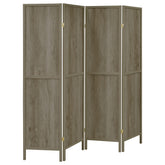 Orleans Furniture - Coaster - Deepika 4-Panel Room Divider Folding Screen Grey Driftwood - 961415