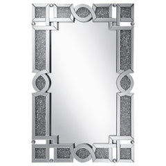 Orleans Furniture - Coaster - Jackie 32 x 47 Inch Acrylic Crystal Frame Wall Mirror Silver - 961444
