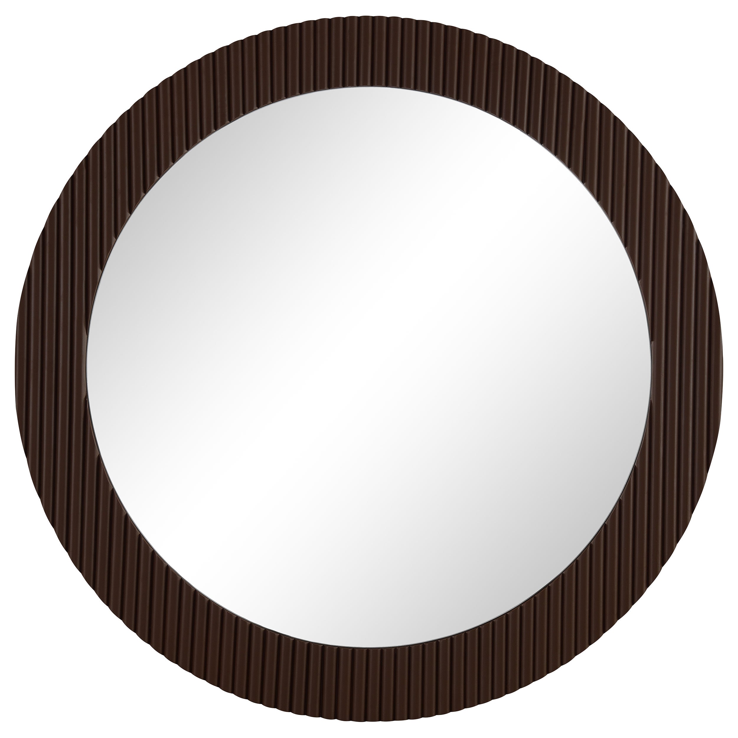 Orleans Furniture - Coaster - Dexter 40 x 40 Inch Round Reeding Frame Wall Mirror Brown - 961463