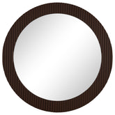 Orleans Furniture - Coaster - Dexter 40 x 40 Inch Round Reeding Frame Wall Mirror Brown - 961463