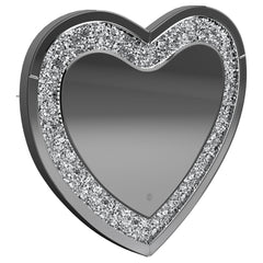 Orleans Furniture - Coaster - Aiko 36 x 30 Inch Heart Shaped LED Light Wall Mirror Silver - 961535
