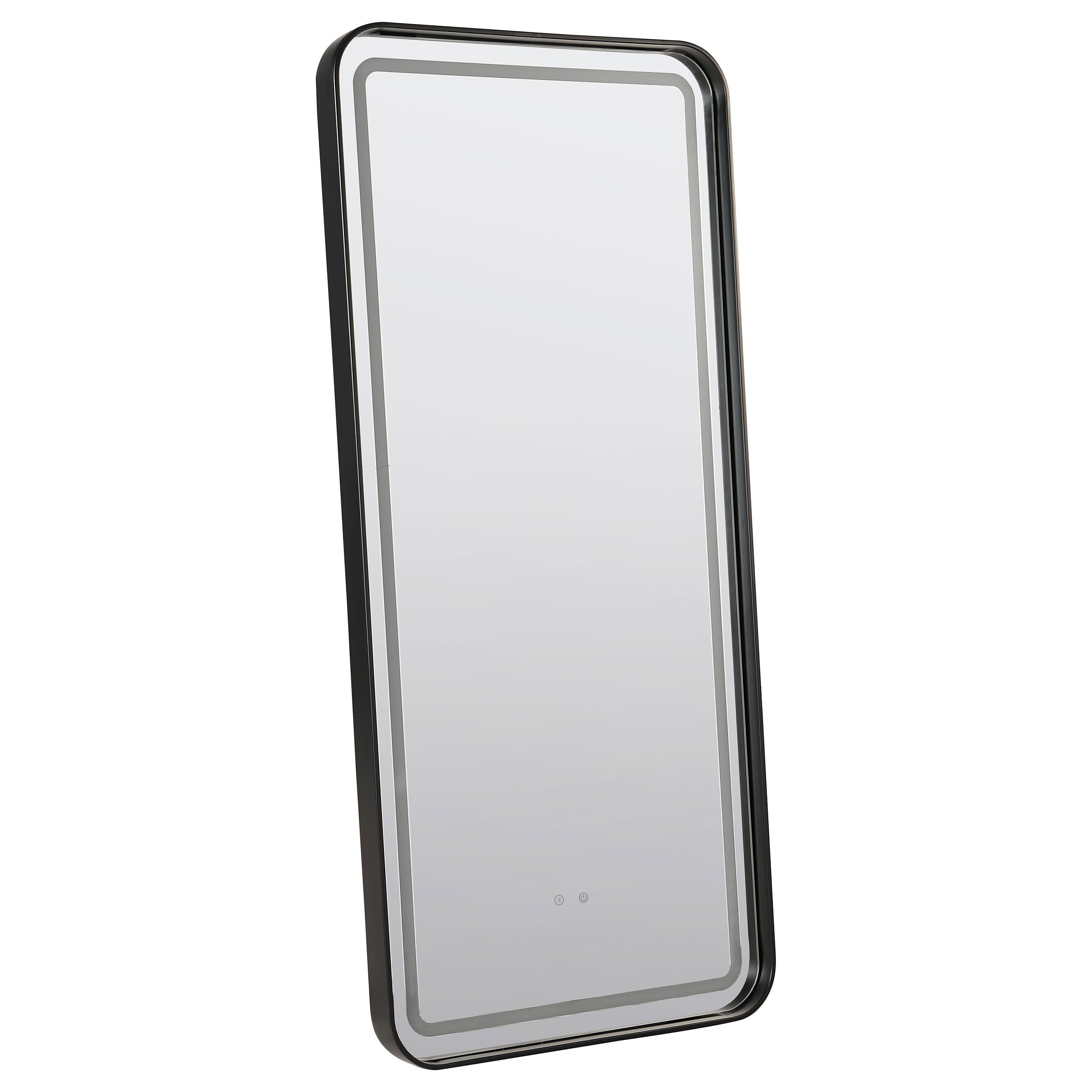 Orleans Furniture - Coaster - Glendora LED Standing Mirror with Bluetooth Speaker Black - 961548