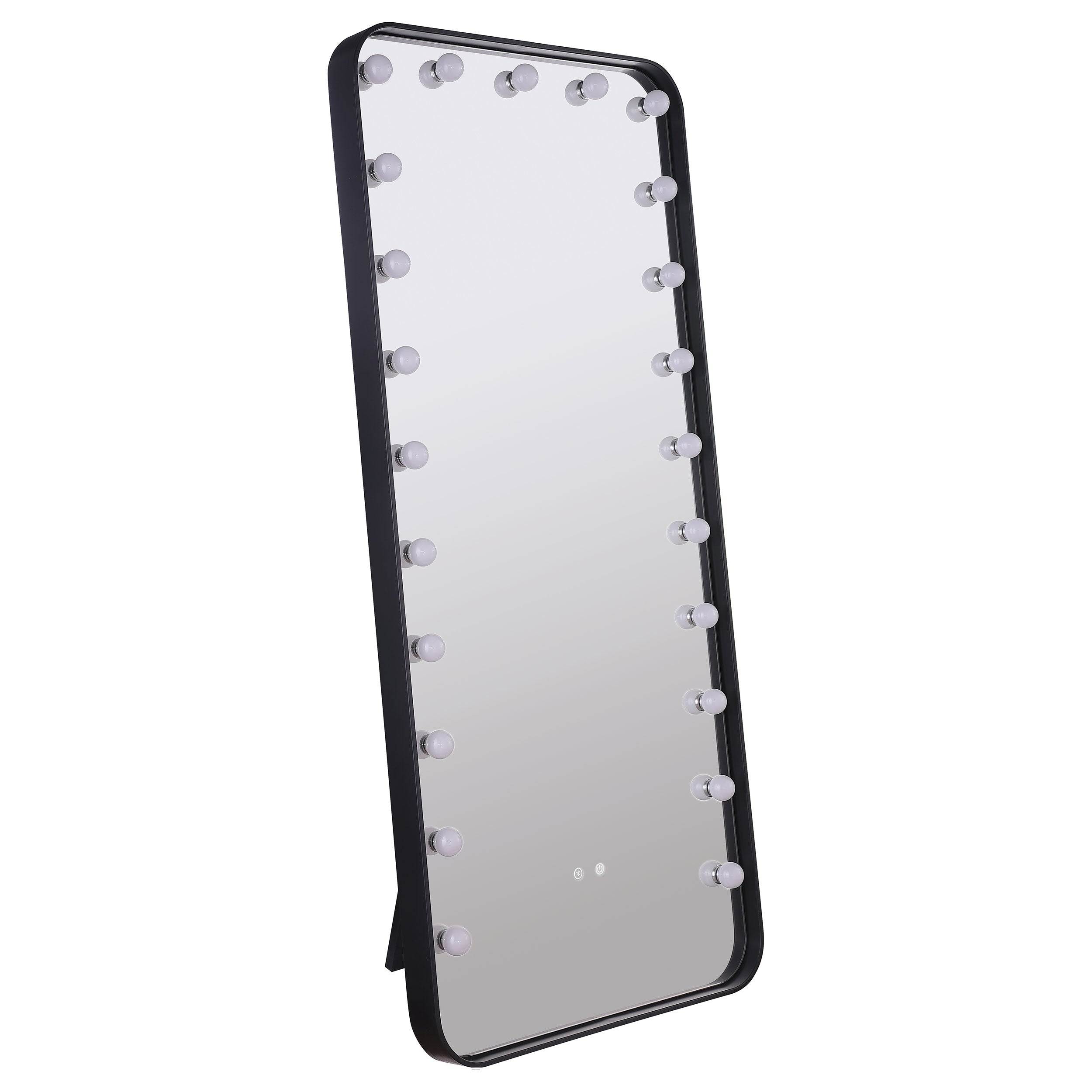 Orleans Furniture - Coaster - Canton 32 x 71 Inch LED Standing Mirror with Speakers Black - 961577