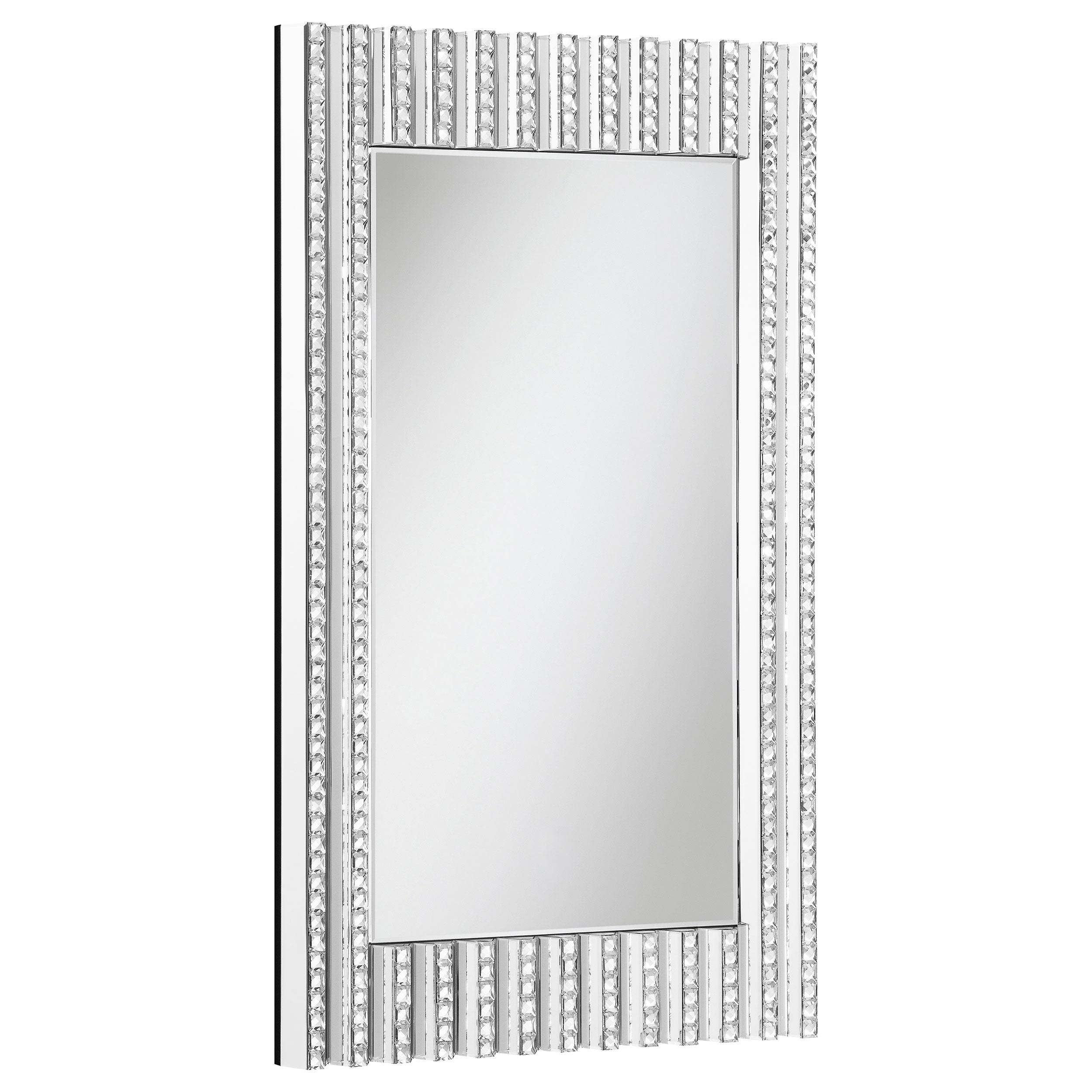Orleans Furniture - Coaster - Aideen 32 x 47 Inch Acrylic Crystal Wall Mirror Silver - 961614