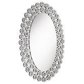 Orleans Furniture - Coaster - Colleen 31 x 47 Inch Oval Wall Mirror Crystal Flowers Silver - 961615