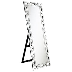 Orleans Furniture - Coaster - Tavin 24 x 65 Inch Geometric Frame Standing Mirror Silver - 961634