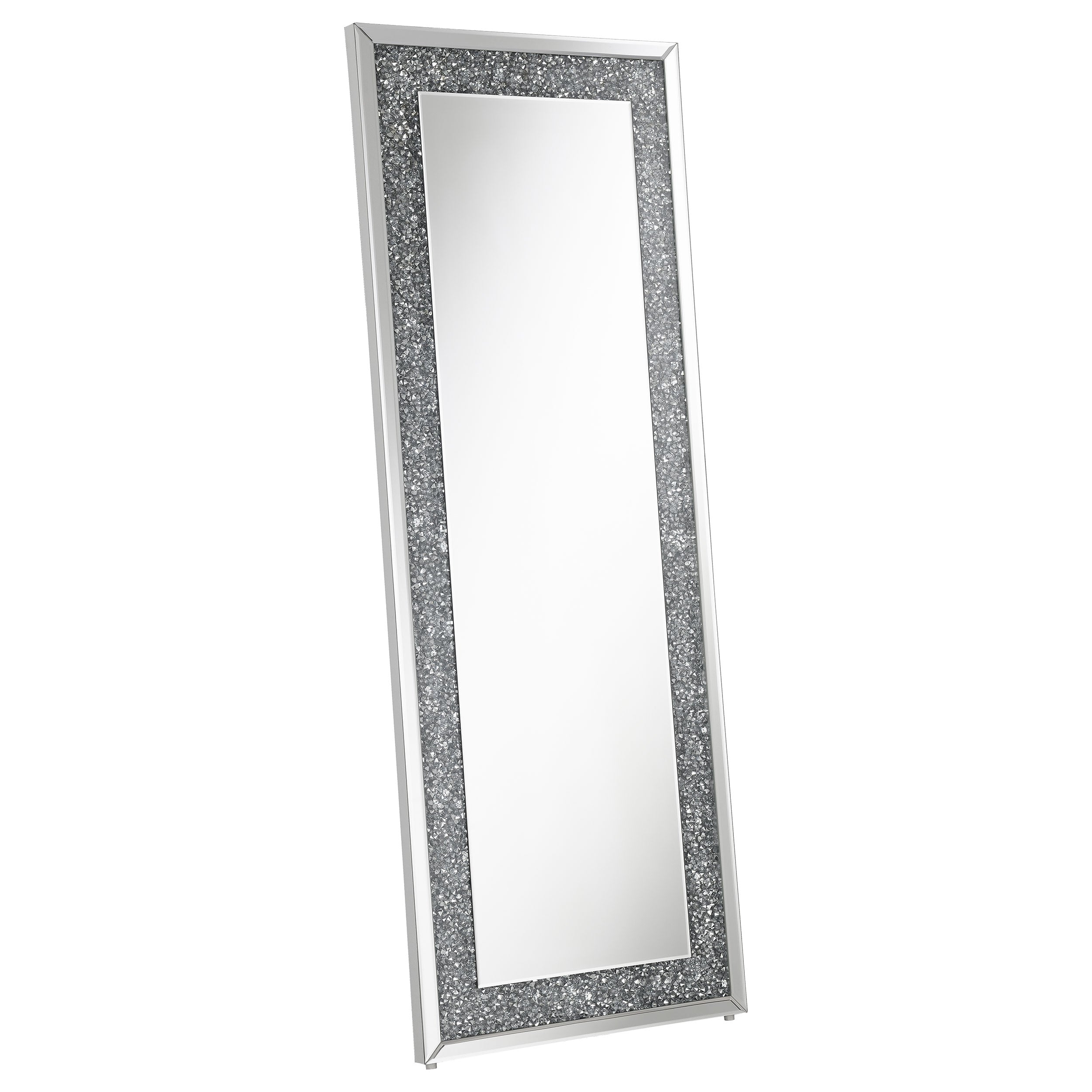 Orleans Furniture - Coaster - Valerie 24 x 63 Inch Acrylic Crystal Floor Mirror Silver - 961636