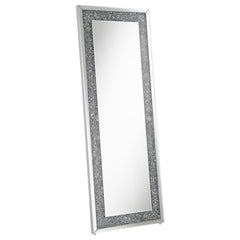 Orleans Furniture - Coaster - Valerie 24 x 63 Inch Acrylic Crystal Floor Mirror Silver - 961636