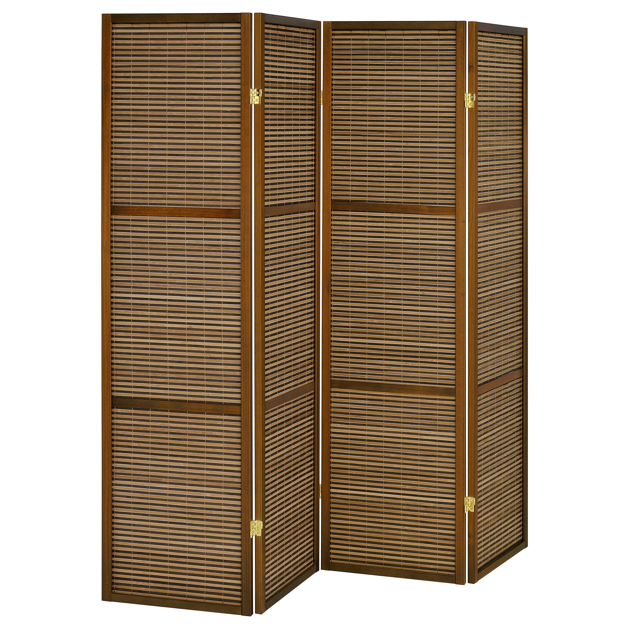 Orleans Furniture - Coaster - Browning 4-panel Bamboo Room Divider Folding Screen Walnut - 961638