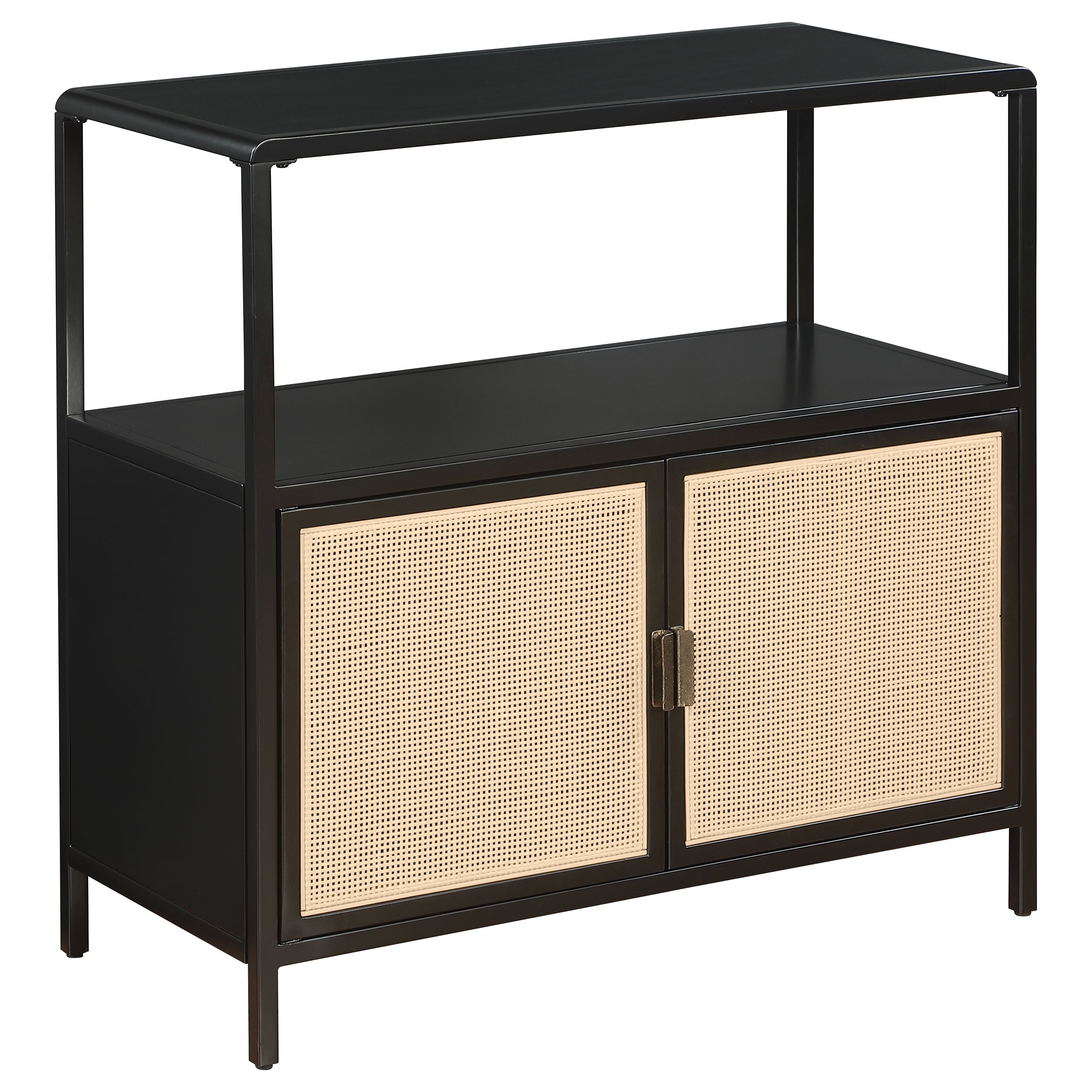 Orleans Furniture - Coaster - Amherst 2-door Radio Weave Cane Metal Accent Cabinet Black - 961641