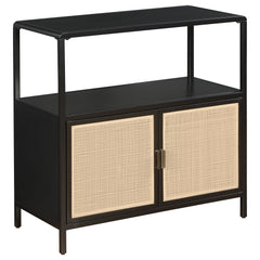 Orleans Furniture - Coaster - Amherst 2-door Radio Weave Cane Metal Accent Cabinet Black - 961641