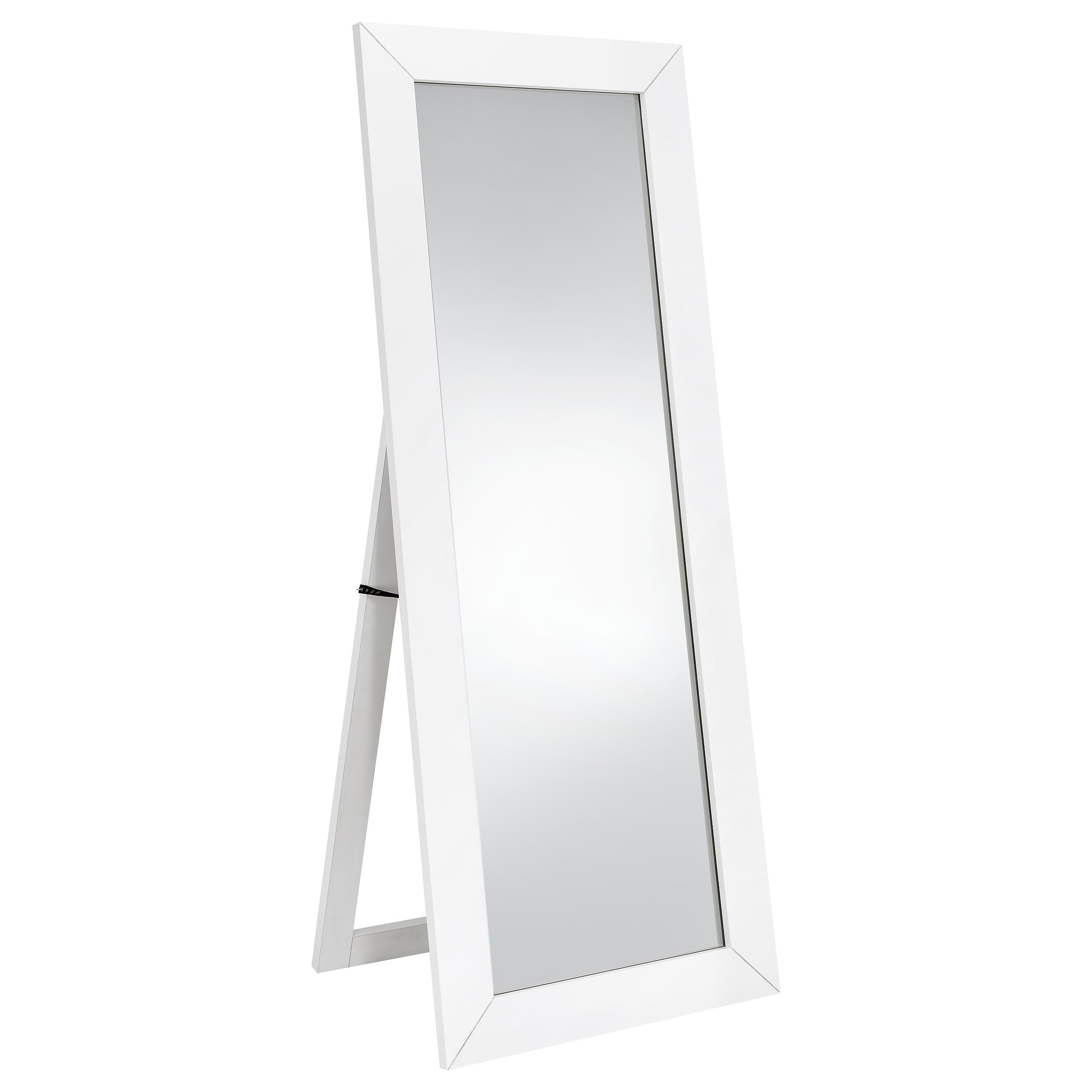 Orleans Furniture - Coaster - Cadence Tempered Glass Full Length Mirror White High Gloss - 961656