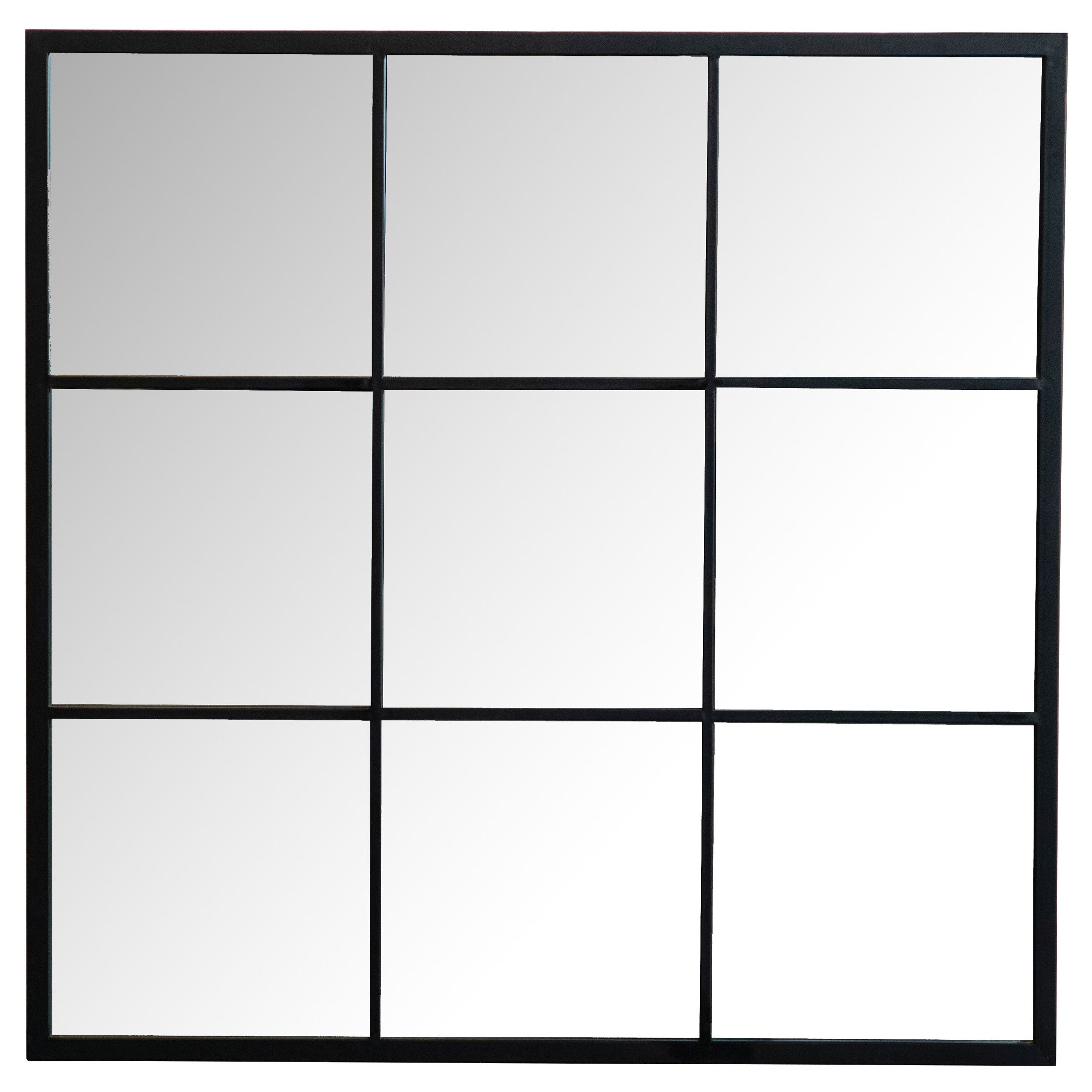 Orleans Furniture - Coaster - Quetzal 35 x 35 Inch Square Window Pane Wall Mirror Black - 962894