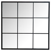 Orleans Furniture - Coaster - Quetzal 35 x 35 Inch Square Window Pane Wall Mirror Black - 962894