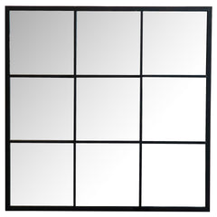 Orleans Furniture - Coaster - Quetzal 35 x 35 Inch Square Window Pane Wall Mirror Black - 962894